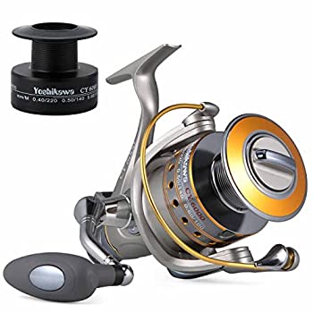 【中古】【インポート品・未当て嵌める】Yoshikawa Baitfeeder スピニングリール 塩水真水沖釣り5.5:1?11 高性能ステンレス鋼ボールベアリング 28英国ポンド 薬物 決定付けるリヴァーシブル フロン リール-フィッシング-スポーツ・アウトドア