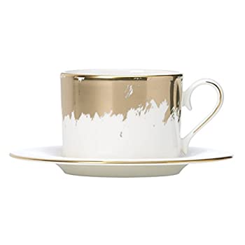 【中古】【輸入品・未使用】Lenox カジュアルラディアンス カップ&ソーサー 0.8ポンド メタリック