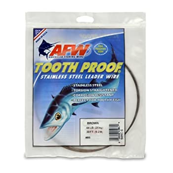 【中古】【インポート品・未当て嵌める】(440m, 26kg Test, Camo Brown) - American Fishing Wire Tooth Proof Stainless Steel Single Strand Leader Wire