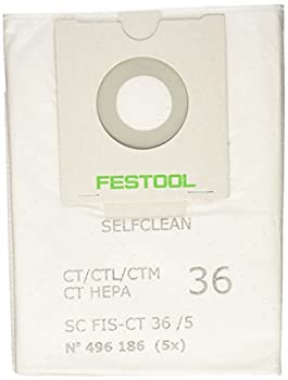 【中古】【輸入品・未使用】FESTOOL セルフクリ-ン集塵フィルターバッグ CT 36 (5枚入) 496186｜スカイマーケットプラス