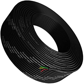 【中古】【輸入品・未使用】Tupavco 電話ケーブル 300フィート ラウンドブラックロール 100m(328フィート長) 4x1/0.4 26 AWGゲージ ソリッド線RJ11 4P4C -ラウンド電話コー