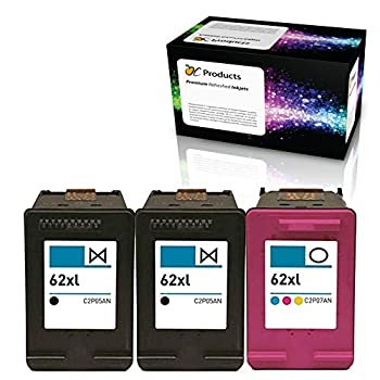 【中古】【輸入品・未使用】OCProducts 詰め替えインクカートリッジ HP 62XL HP Officejet 5742 5740 8040 Envy 5540 5640 5660 7640 プリンター用 (ブラック2色)