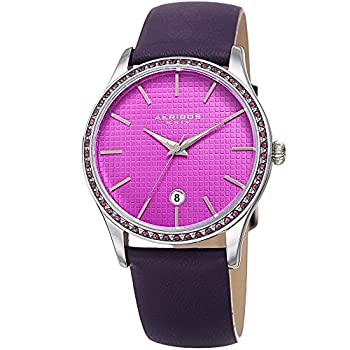 【中古】【輸入品・未使用】[アクリボス XXIV] Akribos XXIV 腕時計 Women's Quartz Stainless Steel and Leather Casual Watch, Color:Purple クォーツ AK964PU レディース｜スカイマーケットプラス
