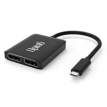【中古】【輸入品・未使用】UPTab USB C - デュアルディスプレイポートアダプター 8K USB-C - ディスプレイポートマルチモニタースプリッタコンバーター (Thunderbolt 3対応