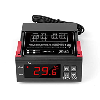 【中古】【輸入品・未使用】デジタル温度コントローラー センティグレードサーモスタット AC 110-220V 10A 温度制御サーモスタット 熱電対サーモスタットセンサー 2リレー出