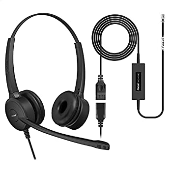 【中古】【輸入品・未使用】プロフェッショナルヘッドセットバンドル Axtel Prime Duo AXC-HISHDケーブル付き | ノイズキャンセリング - Avaya 1600/9600シリーズIP電話に対