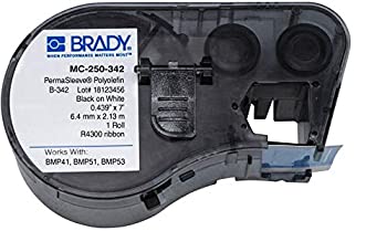 【中古】【輸入品・未使用】Brady MC-250-342 Polyolefin B-342 Black on White Label Maker Cartridge, 7' Width x 7/16 Height, For BMP51/BMP53 Printers by Brady|スカイマーケットプラス