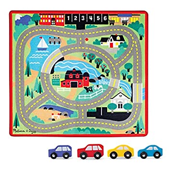【中古】【輸入品・未使用】Melissa & Doug Round the Town Road Rug and CarアクティビティPlayセットwith 4?Wooden Cars ( 39?x 91.44?CM )