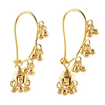 【中古】【インポート品・未当て嵌める】NOVICA 22Kゴールドメッキ バーメイユシャンデリアイヤリング 快い音