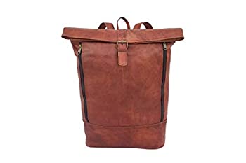 【中古】【輸入品・未使用】ハンドメイド ビンテージ フルグレインレザー バックパック ショルダーバッグ 17インチのノートパソコンにフィット|スカイマーケットプラス