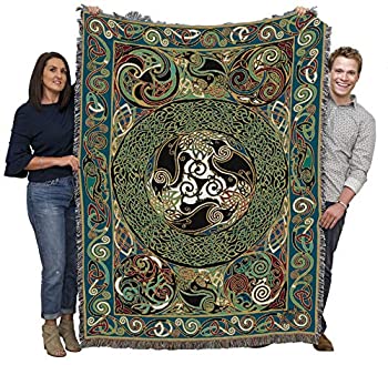 【中古】【輸入品・未使用】Jen Delyth Morrigan Ravens パネルブランケット - ケルトギフトタペストリースロー コットン織り - 米国製 (72x54)