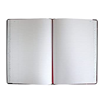 【中古】【輸入品・未使用】Record/Account Book, Black/Red Cover, 300 Pages, 14 1/8 x 8 5/8 (並行輸入品)