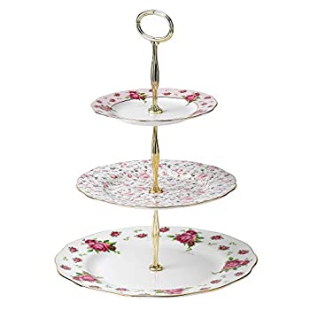 【中古】【輸入品・未使用】ロイヤルアルバート カントリーローズ ホワイトウ゛ィンテージ 3ダントレイ CRW 3DT