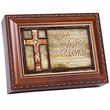 【中古】【輸入品・未使用】Cottage Garden (コテージガーデン) Grow in The Grace of The Lord 木目ロープトリム ジュエリー オルゴール イエスの友人を奏でる|スカイマーケットプラス