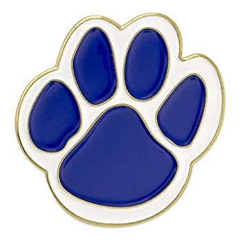 【中古】【輸入品・未使用】PinmartのブルーとホワイトAnimal Paw Print Schoolマスコットエナメルラペルピン 25