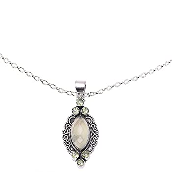 【中古】【輸入品・未使用】Novica Prehnite、ペリドット。925スターリングシルバーペンダントネックレス、18、\