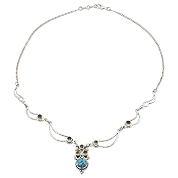 【中古】【輸入品・未使用】NOVICA マルチジェム シトリン .925スターリングシルバー ペンダントネックレス 18.25インチ 輝くプリンセス|スカイマーケットプラス