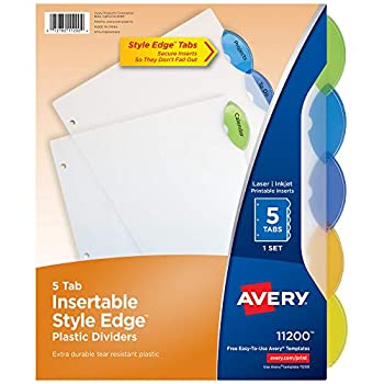 【中古】【輸入品・未使用】(5 Tabs, 24-Pack) - Avery Insertable Style Edge Plastic Dividers , 5 Multicolor Tabs, Case Pack of 24 (11200)