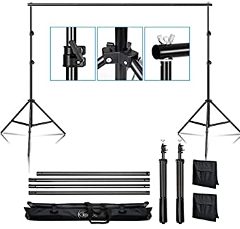 【中古】【輸入品・未使用】Kshioe 2x3m/6.5x9.8フィート フォトビデオスタジオ 調節可能な背景 バックドロップサポートシステムスタンド キャリーバッグ付き
