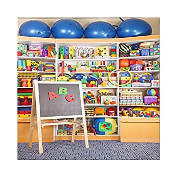 【中古】【輸入品・未使用】laeacco背景8?x 8ftビニール写真バックドロップ学校Toy Storeデスク子供部屋ブルーボールの種類のおもちゃ図面ボードキッズ赤ちゃん乳児Toddles
