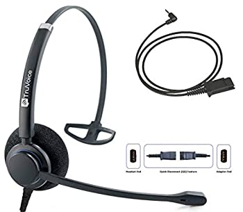 【中古】【輸入品・未使用】TruVoice HD-100 プロフェッショナルヘッドセット ノイズキャンセリングマイクと2.5mmアダプター付き Cisco SPA303 SPA502g SPA504g SPA508g SPA
