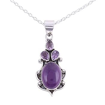 【中古】【輸入品・未使用】Novica multi-gemアメジスト。925スターリングシルバーペンダントネックレス、17.75?\