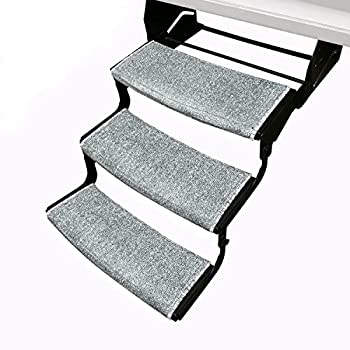 【中古】【輸入品・未使用】Prest-O-Fit 2-4050 ストーングレー 22インチ幅ラップアラウンド半径RVステップラグ 3個パック