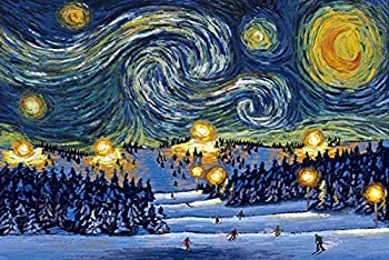 【中古】【輸入品・未使用】スキーリゾート - 星月夜。 24 x 36 Giclee Print LANT-88967-24x36