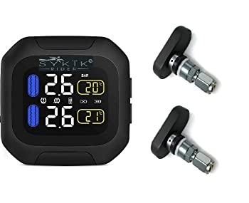 【中古】【輸入品・未使用】SYKIK Rider SRTP340 ワイヤレスタイヤ圧力モニタリングシステムとクロック 1.5インチモニター付きオートバイ用 走行中にタイヤの圧力をチェック