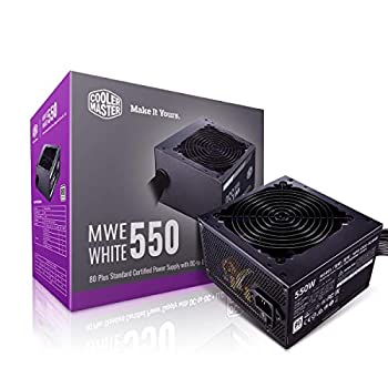 【中古】【インポート品・未当て嵌める】Cooler Master MWE 550 White 550W 80+ White PSU with Hydro-Dynamic-Bearing Silent 120粍 Fan Single +12V Rail Flat Black Cables Model MPE