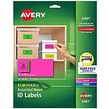 【中古】【輸入品・未使用】Avery 多目的ラベル 取り外し可能 ネオン詰め合わせ 2 x 4インチ 2" x 4"｜スカイマーケットプラス