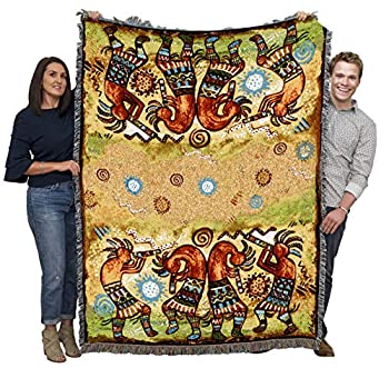 【中古】【輸入品・未使用】Pure Country Weavers Koko Quartet Kokopelli ブランケット - サウスウェストアート - ギフトタペストリー スローコットン - アメリカ製 (72x54|スカイマーケットプラス