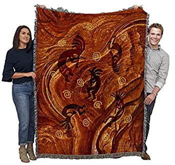 【中古】【輸入品・未使用】Pure Country Weavers ココペリ 古代のもののブランケット - 南西部のアート - ギフトタペストリー コットン織 - アメリカ製 (72x54)|スカイマーケットプラス