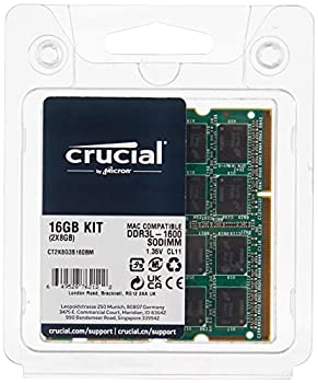 【中古】【輸入品・未使用】Crucial [Micron製Crucialブランド] DDR3 1600 MT/s (PC3-12800) 16GB kit (8GBx2) CL11 SODIMM 204pin 1.35V/1.5V for Mac CT2K8G3S160BM 20,191円