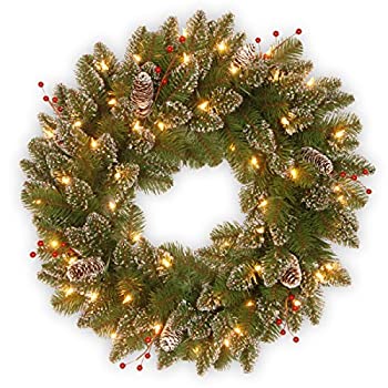 【中古】【輸入品・未使用】24?in。Glittery Mountain Spruce Wreath 24X24X6 グリーン GLM1-300-24W-B1