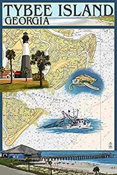 【中古】【輸入品・未使用】Tybee Island、ジョージア???Nautical Chart 24 x 36 Giclee Print LANT-37034-24x36