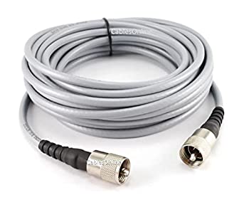 【中古】【インポート品・未当て嵌める】CablesOnline 25フート RG-8/U ミニ同軸UHF PL-259 雄/雄 薄墨色 空中線有線テレビ (R-U8025)