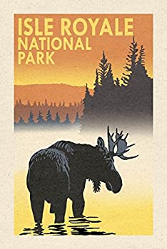 【中古】【輸入品・未使用】Isle Royale国立公園、ミシガン州???Moose at Dawn 24 x 36 Giclee Print LANT-80578-24x36｜スカイマーケットプラス