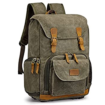 【中古】【輸入品・未使用】S-ZONE 防水 キャンバス カメラ バックパック ケース バッグ メンズ レディース 14インチ ノートパソコン 三脚