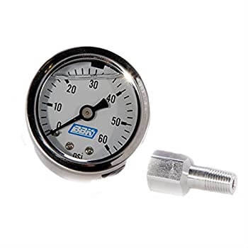【中古】【輸入品・未使用】BBK 1617 燃料圧力ゲージ - 燃料注入フォードマスタング5.0L - 0-60PSI 燃料レールアダプター付き液体充填