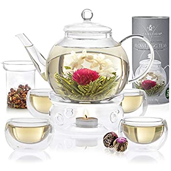 【中古】【輸入品・未使用】Teabloom Teapot Set Complete Tea Gift Set Clear