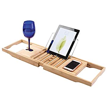 【中古】【輸入品・未使用】InterDesign バスタブトレー バスタブラック バステーブル ブックスタンド付き お風呂用 バスグッズ 伸縮式 Formbu ナチュラル 86300EJ