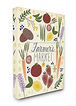 【中古】【輸入品・未使用】Stupell産業Farmer 's Market Vegetable Illustrationオーバーサイズストレッチキャンバス壁アート、24?x 1.5?X 30?, Proudly Made in USA 24