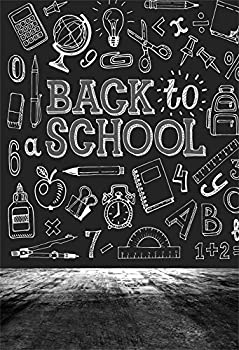 【中古】【インポート品・未当て嵌める】laeaccoビニール5?x 7フィート活動写真周囲の状況Back to School主題メロディ塗板下書きchalkletter Illustrations on黒いことゲーム盤学び取る物の具学習者一般教養教場シーンヴ
