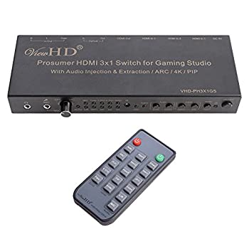 【中古】【インポート品・未当て嵌める】ViewHD Prosumer HDMI 3x1取り替えっこ | 4K@30サイクル HDMI v1.4 | MIC オーディオインジェクション / コンバイナー | HDMIオーディオエクストラクター |