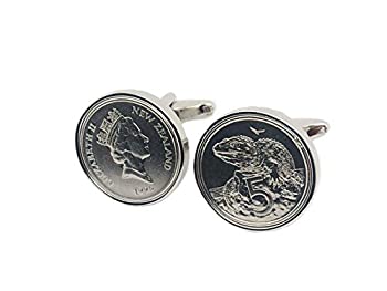 【中古】【インポート品・未当て嵌める】ニュージーランドカフスリンク - 本物のニュージーランド硬貨 - 全ての黒ん坊の気違い - トゥアタラ - レア -