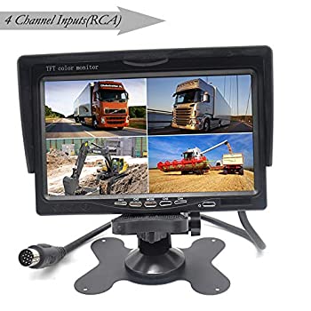 【中古】【輸入品・未使用】Padarsey 7インチ TFT LCD 車 リアビュー クワッド スプリット モニター リモコン 4チャンネル RCA ビデオ入力 - 12V-24V 800×480HD スクリーン|スカイマーケットプラス