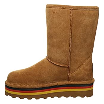 【中古】【インポート品・未当てはめる】BEARPAW レディース レトロ エルショートプラットフォームブーツ US 大いさ: 7 色合い: 赤銅色