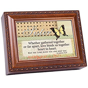 【中古】【輸入品・未使用】Cottage Garden Sister Gathered Woodgrain Music Box / Jewellery Box Plays Friend In Jesus｜スカイマーケットプラス