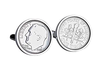 【中古】【輸入品・未使用】WorldcoinCufflinks カフリンクス ロジウムメッキ 40歳の誕生日 メンズ 純正1980コインカフスボタン